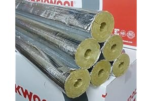 4HOME&WORK Original Rohrisolierung Rockwool 800 alukaschiert Rohrschale Steinwolle 22x20 - 36m / 1 Karton