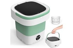ASTARAMA Mini Waschmaschine, 12L 2 in 1 Camping Waschmaschine Klein mit Abnehmbarer Trockenkorb, 3 Modi Tiefenreinigung Portable Mini Washing Machine,Reisewaschmaschine für Unterwäsche, Babykleidung (Grün)