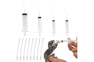 SUXGUMOE Baby Bird Parrot Fütterungsspritze Set mit 8 Stück Gavage Röhrchen, Baby Vögel Papageienverfügung Spritzen Handfütterung Spritze zum Füttern von Milchvögeln Papageien Kleines (10ML /20ML /60ML)