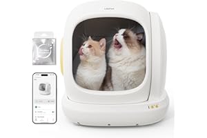 SAROSORA UBPET C20 Big-Opening Self Cleaning Cat Litter Tray Automatic Litter Box, 0 Cat-trap Risk | Deodorize | Low Entry | APP Control Electric Smart Robot Litter Box for Multiple Cats