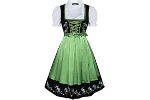 SCARLET DARKNESS Damen Dirndl Kleid Oktoberfest Trachtenkleid Festlich Dirndl Kostüm Kleid,Bluse, Schürze