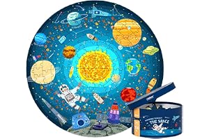 Mideer Round Puzzle 150Pcs - Classical Puzzle for Kids - Nature Puzzle for Children Age 5-8 Year Olds - Preschool Montessori Toys - Dive into the Sea (Galaxy Puzzle)