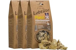 PETMAN Lobtüte Platz! Hähnchenmägen 3x50g – Hundefutter Snack - Proteinreiches Einzelfuttermittel für Hunde und Katzen, Barf-geeignet - Made in Germany