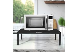 MAMARO Metal Microwave Stand Kitchen Platform Microwave Oven Rack Multipurpose Countertop Storage Oven OTG Stand Powder Coated - Black
