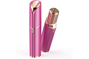 LVOZIZE Facial Hair Remover for Women, Face Shavers with LED Light, Lady Shavers for Women for Cheeks/Lips/Chin/Eyebrow, Face Hair Remover Battery Included (ROSEO)