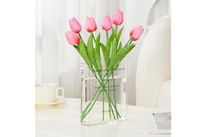 Puransen Book Vase for Flowers Aesthetic Room Decor, Artistic and Cultural Flavor Decorative Acrylic Vase, Unique Home/Bedroom/Office Accent, A Book About Flowers (Clear Color)