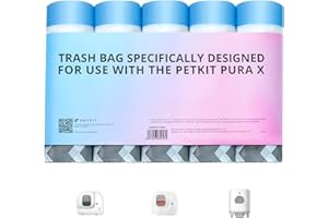 PETKIT Worki na Śmieci, Worki na Śmieci do Pura Max 2 i Pura X, 5 Rolek x 20 (100 Sztuk)