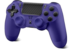 Glitfix Wireless Controller für PS-4, Game Controller kompatibel mit PS-4/Pro/Slim/PC Gamepad mit Turbo/Zurück Taste/Dual Vibration/6-Achsen Gyro Sensor/Touchpanel (Lila)