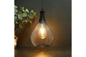 JHY DESIGN Hanging Lamp Battery Powered with 6-Hour Timer, Decorative Pendant Lamp 28cm High Cage Battery Lamp for Garden Bar Indoor Balcony Living Room Shop Gifts Hallway Bedside Entryway Xmas