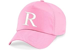 4sold Childrens Embroidery Cotton Summer Sun Hat Children School Kids Caps Hat Sport Alphabet A-Z Boy Girl Adjustable Baseball Cap Pink