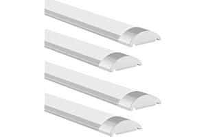 Sararoom 4Packs 4FT 40W LED Batten Light - 6500K Cool White LED Tube Light, 4000LM Ceiling Surface Mounted Light LED Strip Light for Home, Office, Garage, Shop, School Restaurant