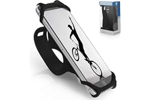 TeamObsidian Premium Bike PHONE HOLDER [SIZE M] Made of Durable Non-Slip Silicone. Bike Phone Mount/Universal Cradle for 99% of Smartphones and All Bicycle Handlebars. Secure and Flexible - Silico'