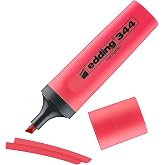 Edding 344 fosforlu kalem - kırmızı - 1 fosforlu kalem - 2-5 mm kesik ucu