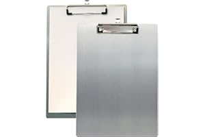TUKA-I-AKUT TUKA 2x A4 Porte-bloc en Aluminium, avec Pince, Haute Résistant Planchettes en Aluminium de Haute Qualité, Idéal pour le Travail Quotidien, Clip Planches 2er Pack en Couleur Grise, TKD8025-grey-2x