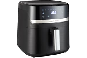 Russell Hobbs Air Fryer [8.3L,Max 200℃, 1800W] (9 Programs, Oil Free Cooking, Rapid Air Technology, Touchscreen, Auto Shut-Off, Keep warm, Roast, Bake, Grill, Dishwasher safe parts) Satisfry 27632