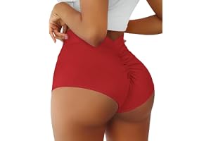 Dam booty shorts – hög midja v-rygg yoga shorts – spandex dans heta byxor rumplyft rave byxor