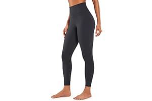 CRZ YOGA Mujer Naked Feeling Deportivos 7/8 Leggings Yoga Fitness Pantalon de Cintura Alta con Bolsillos-64cm
