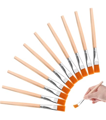 20 stuks platte penselenset, kleine kwasten met houten handvat, platte acryl kwastenset met nylon borstels, knutselkwasten, kleine kunstenaarskwasten, penseelhoeveelheid voor fijne details liefhebbers