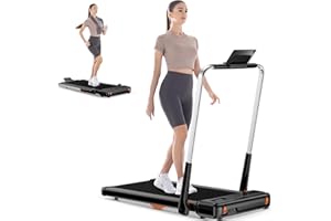 HomeFitnessCode Folding Treadmill,2.5HP Walking Pad with Double Shock Absorbent,Widened Running Belt,1-10km/h Speed Range and LED Display,Electric Treadmills for Home Office