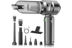 NVKHG Handstaubsauger, 26000 Pa 4-in-1 Mit Bürstenlosem Motor, Mit 3 Geschwindigkeitsstufen, 9 Zubehörteilen und Waschbarem HEPA-Filter für Zuhause, Auto, Büro und Tierhaare