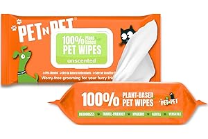 PET N PET Dog Wipes Thick 100% Plant Based Pet Wipes Dog & Cat Wipes, 100 Hypoallergenic Dog Wipes For Smelly Dogs, Puppy Wipes Premium Grooming Wipes For Cleaning Ear, Eye, Paw & Bums
