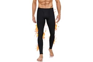 BENNIES Collant Thermique Homme Pantalon Thermique Hiver sous Vetement Legging Polaire Chaud Chauffant Caleçon Long Bas Thermiques Pantalon de Ski Sport Noir Gris