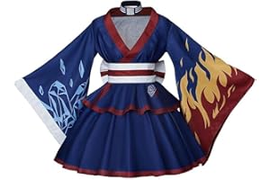 MelangCos Women's Asui Tsuyu Kimono Dress Todoroki Cosplay Costume Japanese Lolita Robe