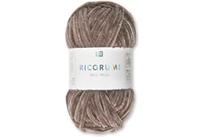 Frida's Wollhaus Rico Design Ricogurumi Nilli Nilli - Ovillo de lana de chenilla Amigurumi suave aterciopelada para tejer, 30 colores (023 | Turrón)