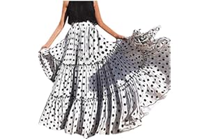 Vectry Moda Mujer Cintura Alta Lunares Falda Estampada Falda Plisada con Volantes Sueltos