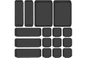 Royouzi Organizer per cassetti, set da 16 pezzi, per cassetti, per cucina, scrivania, utensili (antracite)