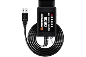 OBDRESOURCE FORScan ELMconfig OBD2 Adaptateur USB Scanner ELM327 Outil de Diagnostic avec MS-CAN HS-CAN pour le Diagnostic de Voiture pour Ford Mazda Mercury