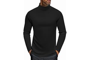 Ekouaer Haut Thermiques Col Roulé T-Shirt Homme sous Vêtements Hiver Manches Longues Maillot de Corps, S-XXL