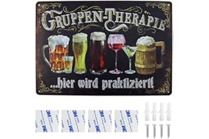 JTgugu Lustige Schilder Vintage Metall Wandschild Metallschilder Retro Blechschilder Gruppentherapie Hier Schild 20 x 30 cm für Haus Café Club