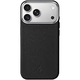 Minesk iPhone 17 Pro i&ccedil;in MagSafe ile Uyumlu &Ccedil;izilmeyen ve Parmak İzi Tutmayan Deri G&ouml;r&uuml;n&uuml;ml&uuml; Metal Tuşlu ve Metal Lens &Ccedil;er&ccedil;e