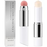 Korean Makeup Foundation with Brush, 2 in 1 Makeup Base Stick Makeup Stick Color Changing Moisturizing High Coverage Long Las
