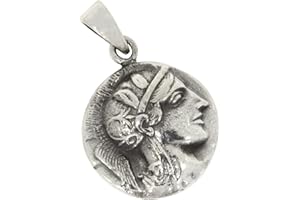 AFP Réplica de la antigua moneda griega colgante de plata 925