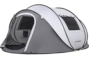 EchoSmile Tenda da Campeggio Istantanea Pop Up 4-8 Posti, Tenda Familiare Ultraleggera Portatile, Antivento e Impermeabile per Picnic, Trekking e Attività All'aperto