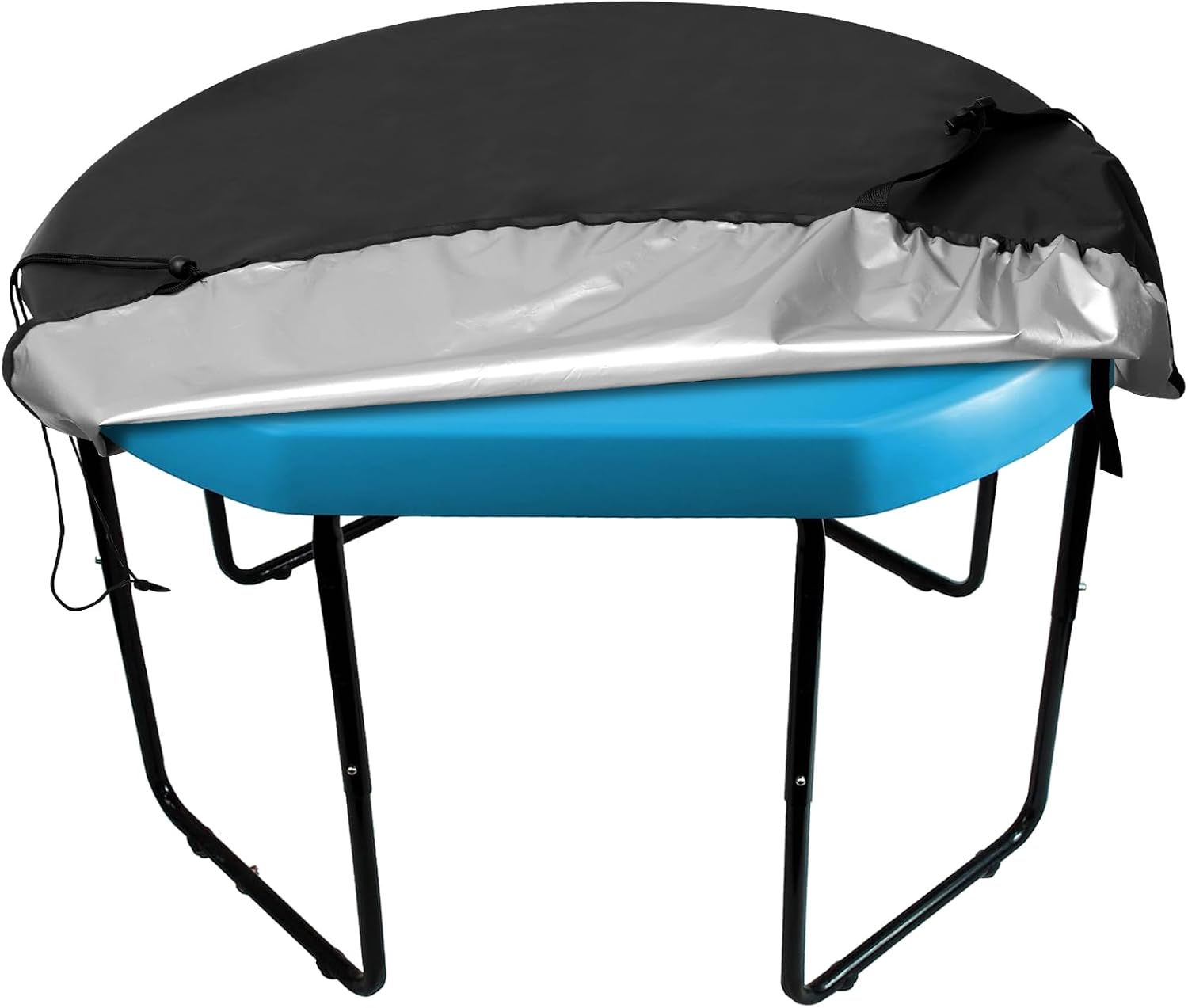 Universal Tuff Tray Cover 125x125x10cm Heavy Duty Oxford Cloth Waterproof Play Tray Cover with Straps Anti-Mould Resistant Outdoor Tuff Spot Stand Accessories Protective Covers for Outdoor Play