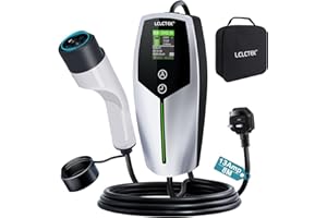 LCLCTEK® 3KW EV Charger Cable Type 2 to 3 Pin Plug 8-meter,Portable UK 3 Pin EV Charger,Electric Car Charger [6/8/10/13A],Car-Charger with LED Display,IP65 Waterproof,Type 2 Cable EVs and PHEV