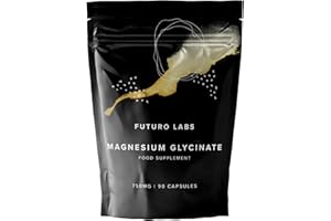 Magnesium Glycinate - 90 High Strength Capsules - 1500mg of Magnesium Providing 300mg Elemental Mg Per Serving - Supplements Made in The UK - Futuro Labs