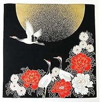 Tissu Furoshiki Japonais Coton Lin - Imprimé Vague, Pour Emballage, Filtrage, Décoration Cuisine