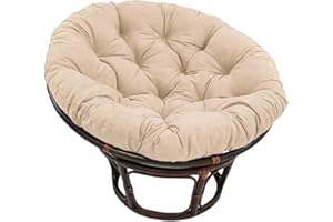 LIXQQS Papasan Cushion, Round Chair Cushions, Large Comfortable Seat Cushion, Waterproof Rocking Chair Cushion, Indoor and Outdoor (Without Chair) (Color : Khaki, Size : 40 * 40cm)