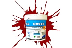 U URSAN Ursan - Plastikril Satinado | Pintura Exterior Satinada - Pintura Impermeabilizante- Indicada para Fachadas con Alta Resistencia a Agentes Atmosféricos - ROJO TURCO 15L