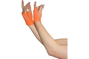 Crazy Chick New Ladies Girls Short Fishnet Gloves Assorted Colours Fingerless Gloves, Party Fancy Dress Tutu Gloves, Neon Fishnet Gloves