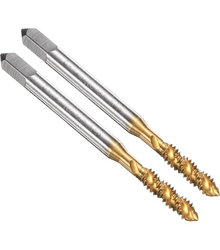 Burkit 2 Pezzi Maschio Filettatura Destra No 10-32 UNF - HSS Acciaio Super Rapido, Scanalatura Dritta Per Metalli