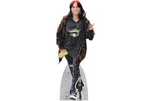 Star Cutouts CS1262 Billie Eilish Smiling with Peace Sign – 162cm Lifesize Cardboard Cutout | Music Icon Party & Room Decoration for Fans