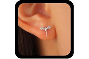 Cybche Gothic Kleine Drachen Ohrstecker Ohrringe Fliegende Drachen Ohrringe Drachen Gold Ohrring Mini-Tier-Ohrring Minimal Schmuck Für Frauen