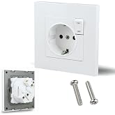 BAYON Socket with Wall Switch | Schuko 16A 250V Recessed | Child Protection and Grounding | Total Energy Control, Saving and