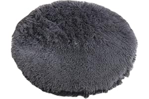 RICHRAIN Katzenkissen Rund,Plüschkissen für Katzen und Hunde, rund, warme Matte, weich und bequem, für Wohnzimmer (Dunkelgrau, M 47CM)
