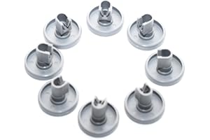 Svoyon Komfortowe uniwersalne kółka do zmywarki – kompatybilne z AEG Electrolux, Privileg, Favorit, Ikea, Zanussi, wytrzymałe, odporne na wysokie temperatury tworzywo sztuczne, połączenie zatrzaskowe